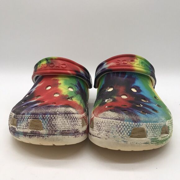 Crocs Tie-Dye Clogs Men's 5 - Women's 7 Bright Colored Slip On Comfort Shoes - Picture 2 of 9